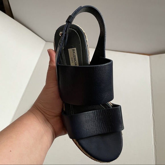 BALENCIAGA Leather + Espadrille Sandals - Picture 4 of 6